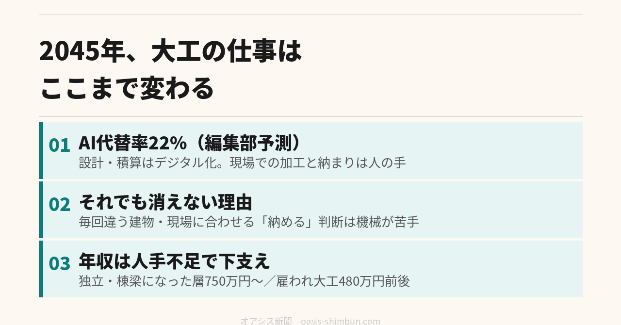 AI時代2045年の仕事内容「大工」編アイキャッチ