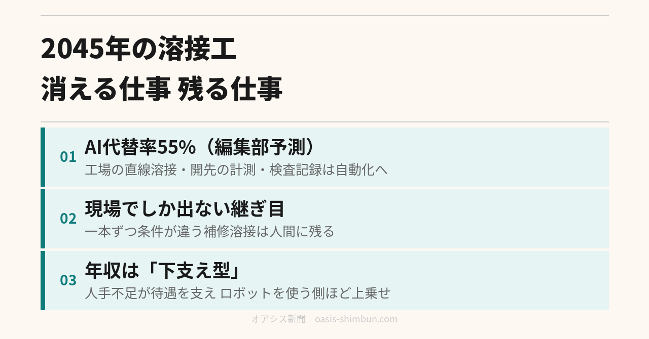 2045年の溶接工 消える仕事 残る仕事